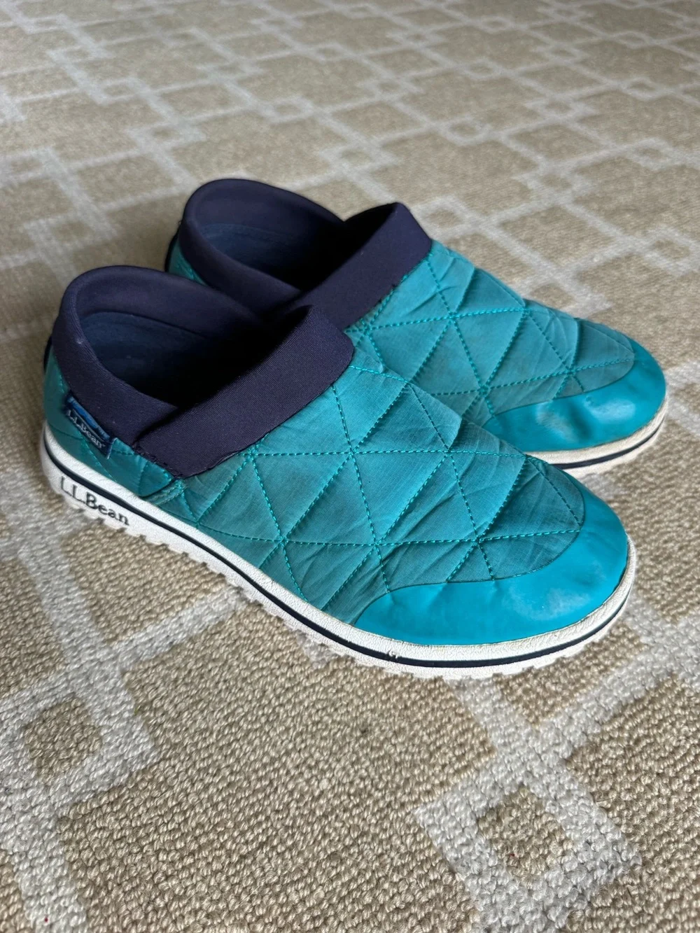 L.L.Bean Primaloft Quilted Slip On Camp Shoes Teal Kids Size 5